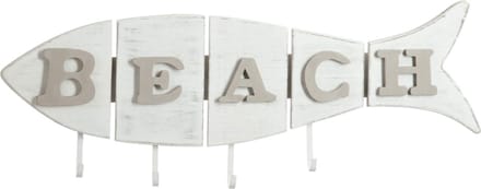 Wandkapstok Strand 'Beach' Vis Hout Wit 36x96 cm
