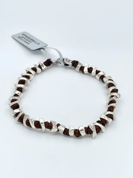 Spadarella Gioielli - SPBR14 - Armband - 925 Zilver - 6 mm - Brown maroon2 975 - 19 Cm