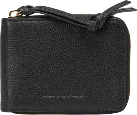 Marc O'Polo Leren Portemonnee Franca Zip Wallet Black Zwart