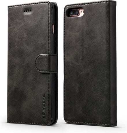 LC.IMEEKE Luxe Book Case - Geschikt voor iPhone 8 Plus / 7 Plus Hoesje - Zwart
