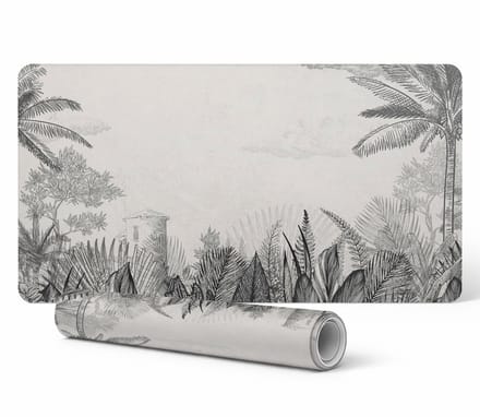 Elegante decoratieve bureauonderlegger met tropische illustratie 90x45 cm