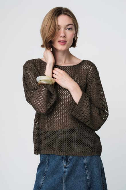 Open-back sweater 2041 | Green - Green / S