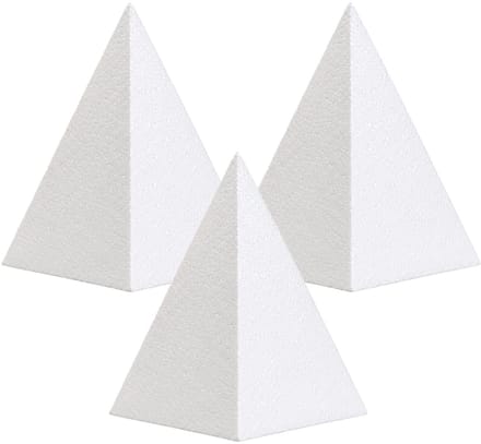 Piepschuim vormen - piramide - 3x - H30 x D14 cm - styropor hobby / DIY vorm - basis knutselfiguren
