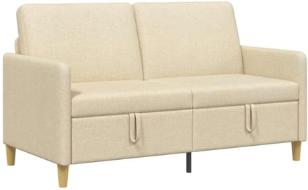 vidaXL - Sofa - met - Opbergruimte - Crèmekleurig - 152 - x - 78 - x - 87 - cm - Polyester