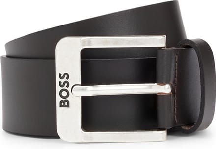 BOSS Leren Riem Jemio Sz40 Leather Belt W80 Dark Brown Donkerbruin