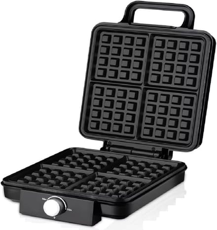 Wafelijzer - Eiercake Maker - Ontbijt Maken - Dubbele Verwarming - 1500W - Zwart