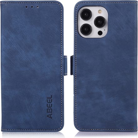 Abeel-iPhone 15 Pro Max - Lederlook - Bookcase - Blauw