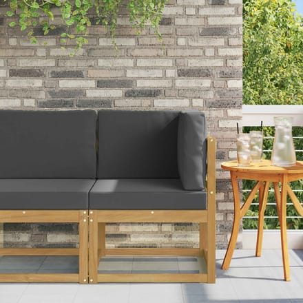 vidaXL - Buitenhoekbank - Massief - Acacia - Hout - Wit