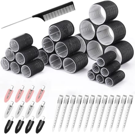 Set van 49 Zelfklevende Haarrollers en Clips voor Lang, Middelgroot en Kort Haar - Ideaal voor Volume en Krullen