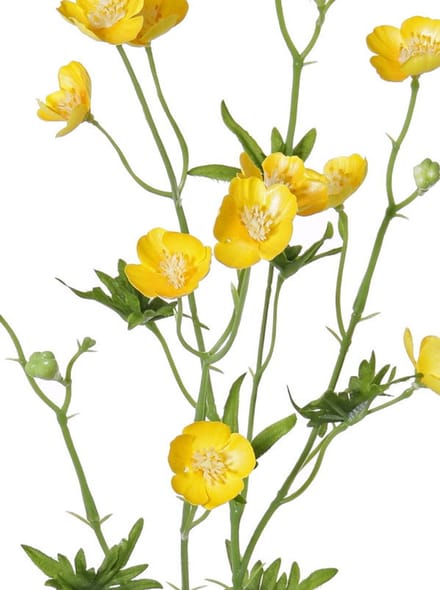 Boterbloemspray shiny 68 cm x12flrs, 3knp 7lvs kunstbloem zijde nep...