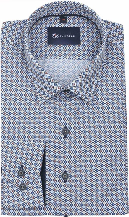 Suitable Overhemd Brown Sand - Maat 39 - Heren - Casual Shirt