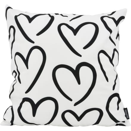 Gek op kussens! Sierkussen hartjes wit | 45 x 45 cm | katoen/polyester
