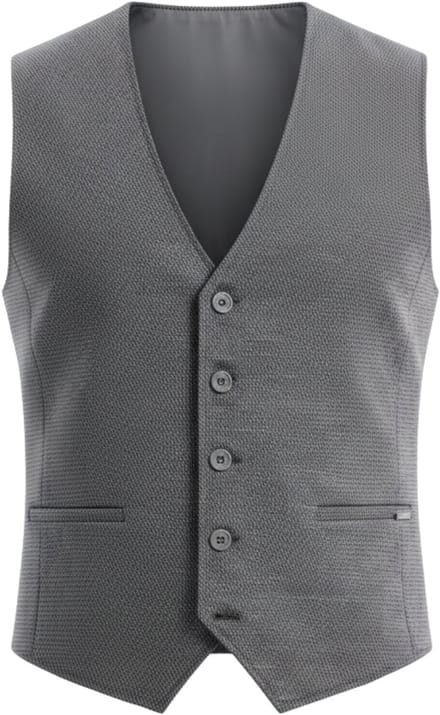 OMBRE Gilet - Slim Fit - Knopen - Gemeleerd Grafiet M