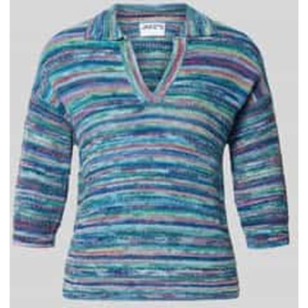 Gebreide pullover met V-hals en 3/4-mouw