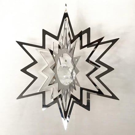 Nature's Melody Cosmo Spinner Ray / straal  roestvrij staal ca.11.5x15x11.5cm / 5" windspinner