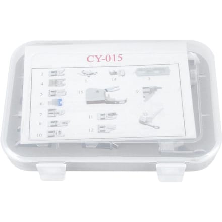 Kit de 15 pieds presseurs pour machines à coudre white
