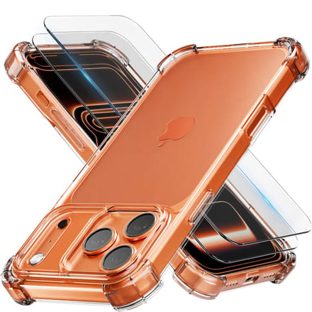 Hoesje - geschikt voor iPhone 17 Pro Max/18 Pro Max - Transparant - 2x screenprotector - beschermglas screen protector - Anti Shock hoes case