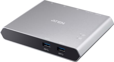 ATEN 2-Port USB-C Gen 1 Dock Schakelaar USB hub - 2 - Zwart