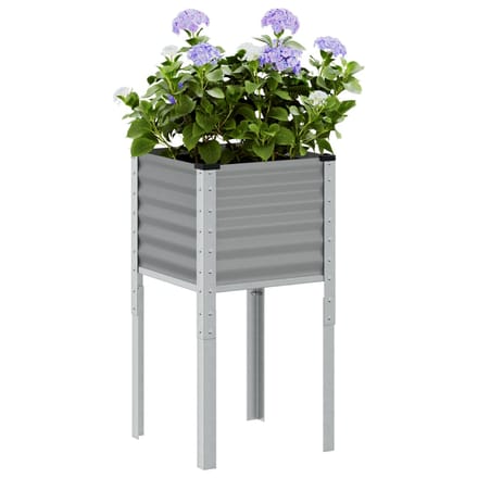 vidaXL - Plantenbak - 45x45x88 - cm - staal - grijs