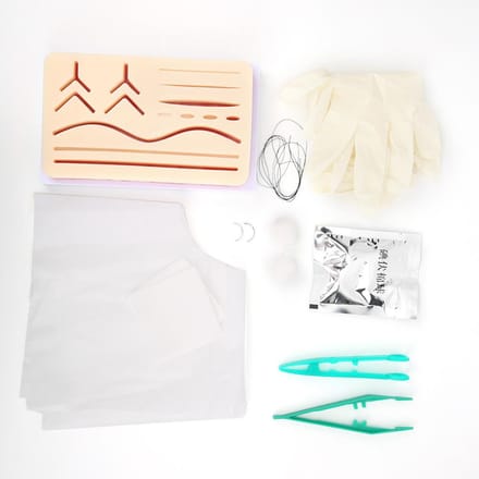 Simulation 3D Entraînement Chirurgie Suture Pratique Médicale Coussin en Silicone Module de Suture Aides Pédagogiques beige