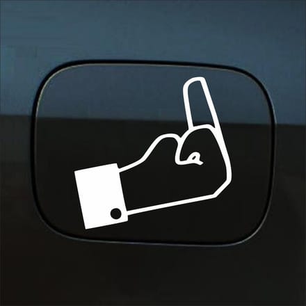 Bumpersticker - FB Middelvinger - 10 X 13 - Wit
