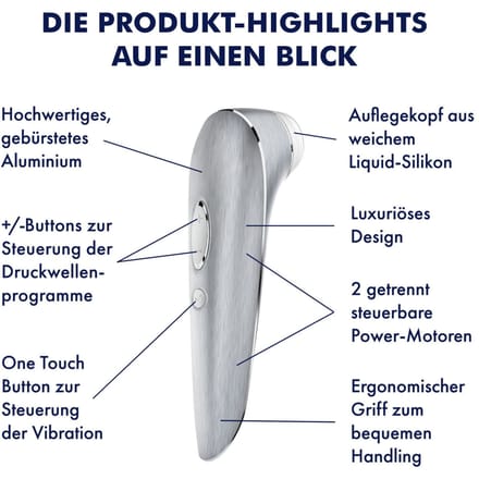 Satisfyer Luxus Haute Couture echt leer en metaal