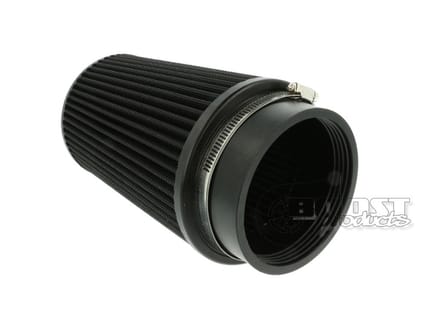 Universeel luchtfilter 200mm / 100mm aansluiting, zwart