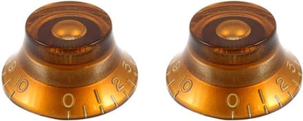 Allparts vintage amber belknoppen - 2 stuks