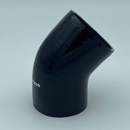 45 Graden bochten silicone - Zwart, 95mm