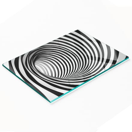 Decoratieve glazen plank met 3D-afbeeldingen voor het serveren van snacks, 80x52 cm
