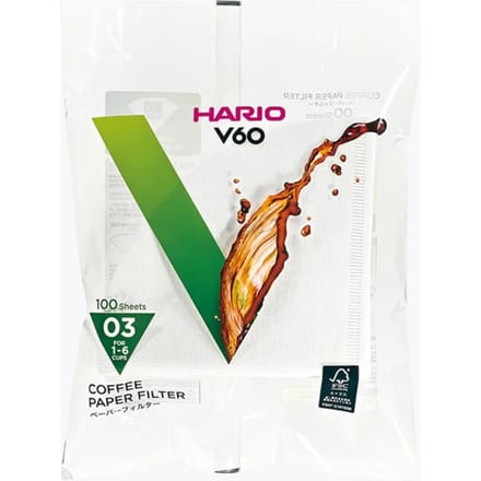 Hario papierfilter wit voor 03 druppelaar (100 stuks)
