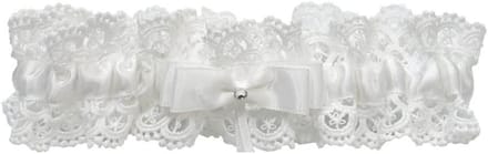 Bruids Kousenband - Accessoire Bruid - Bruiloft Versiering - Met Kristal - One Size - Beige