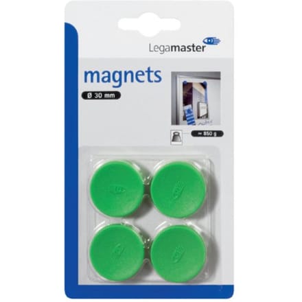 Whiteboardmagneten 30mm Lega Groen Blister à 4 Stuks