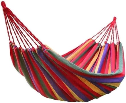 Hangmat Dubbel - Canvas Hangmat - Outdoor Ontspanning - Inclusief Rugzak - Dubbel Formaat - Rood