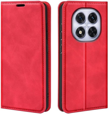 MobyDefend Hoesje - Geschikt voor Xiaomi Redmi Note 14 Pro 5G - Luxe Wallet Bookcase (Magnetische Sluiting) - Rood
