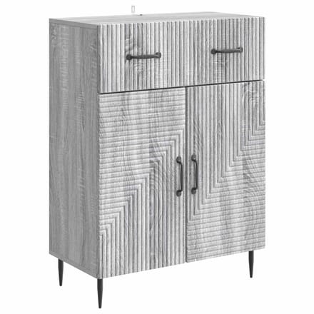 vidaXL - Dressoir - Grijs - sonoma - 66 - x - 34,5 - x - 89,5 - cm - Bewerkt - hout
