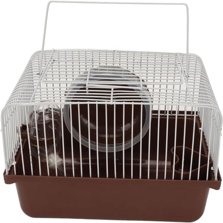 Cage pour hamster, maison portable et respirante pour petits animaux, avec bouteille d'eau, bol et roue de course pour cochon d'Inde gray