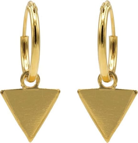 Karma Hoops Symbols Triangle Silver Goldplated Oorbellen  - Goud