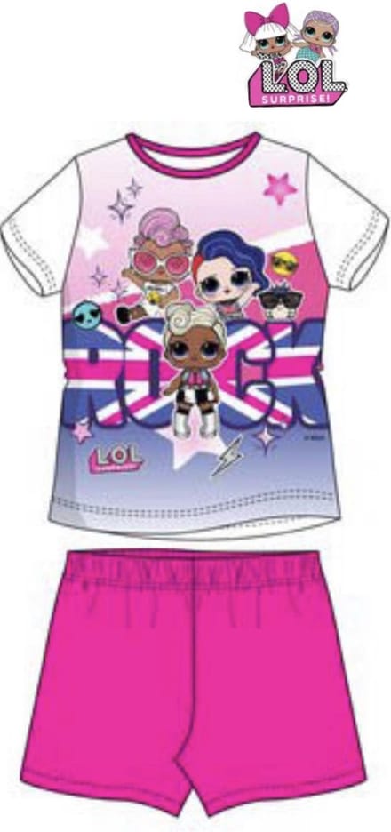 LOL Surprise pyjama - wit - fushia - maat 110 / 5 jaar