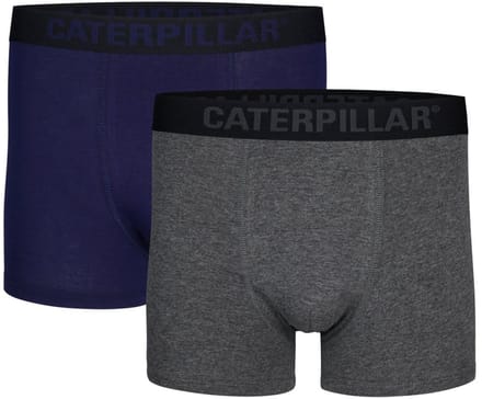 CAT Heren Boxershorts 2-Pack Effen Grijs/Blauw - Maat L
