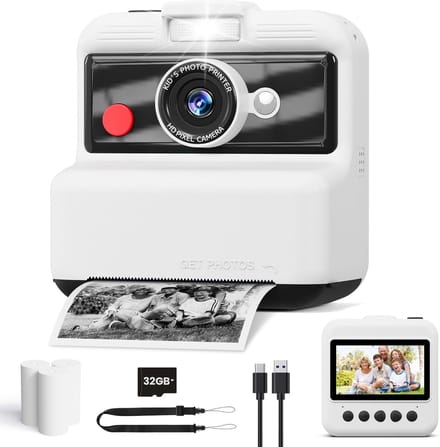 Kinder Camera - Direct Print Camera - Herinneringen Vastleggen - 48MP UHD Video - 3 Inch Scherm - Wit