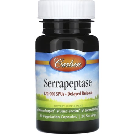 Serrrapeptase, Libération Retardée, 120 000 SpU, 30 Gélules Végétales