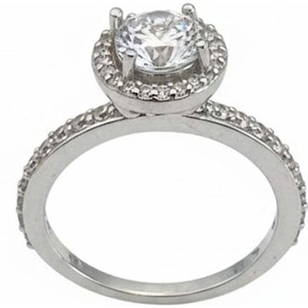 Eternelle Sterring met Halo, 925 Sterling Zilver, BIAN025