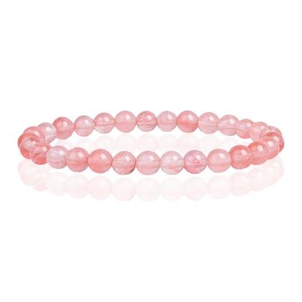 6mm Memphis Natuursteen Armband - Watermelon Crystal