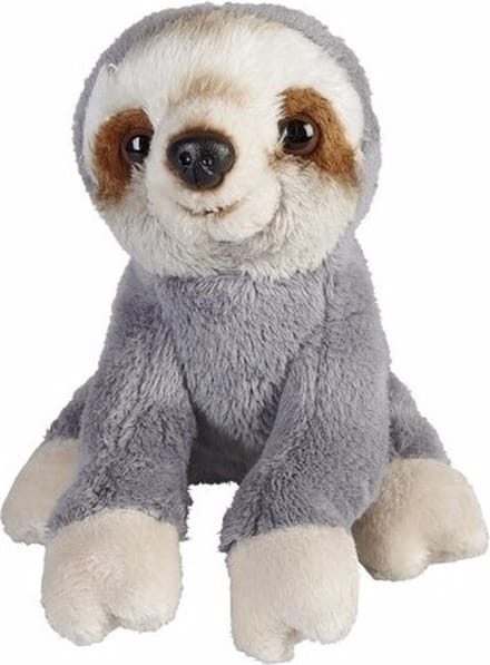 Ravensden Pluche knuffel luiaard - grijs - 15 cm - zittend - knuffeldier