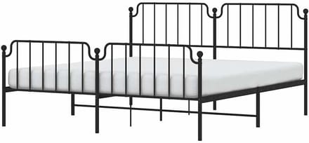 Metalen Bedframe - Ledikant - Slaapkamer - Robuuste Constructie - 183x213 cm - Zwart