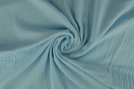 10 meter double gauze - Baby blauw - 100% katoen