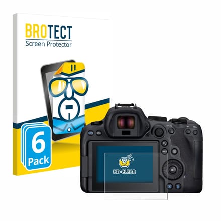 BROTECT - Screenprotector voor Canon EOS R6 Mark II - Folie Beschermfolie transparant 6 Stuks