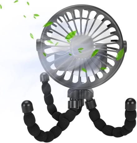 Draagbare Ventilator - Kinderwagen Ventilator - Reizen en Onderweg - 360 Graden Draaibaar - 95 x 95 x 21 cm