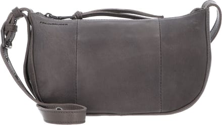 FREDsBRUDER Leren Schoudertas My Old Friend Round Crossbag Grey Grijs